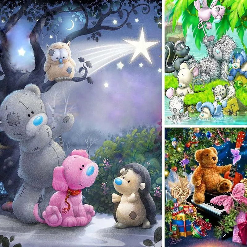 Алмазная картина кукольный медведь полный квадрат 5d Diy Диамант игрушка блестящая