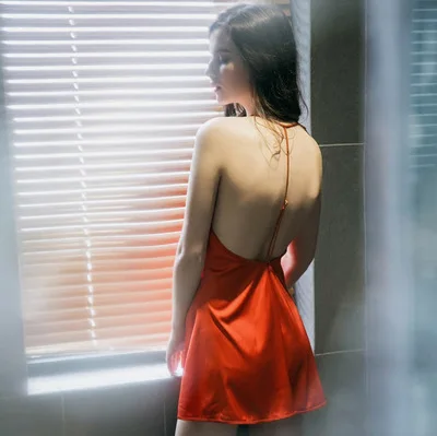 Новинка женские ночные рубашки шелковая пижама атласное сексуальное нижнее