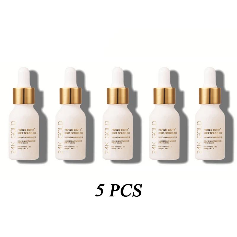 24K Beauty Gel 5pcs Бренд HERES B2UTY 24K золото пропитанная красота масляная основа под макияж основа богатая витамином A& E увлажняющая Антивозрастная акне Treament acido - Цвет: 24K Beauty Gel 5pcs