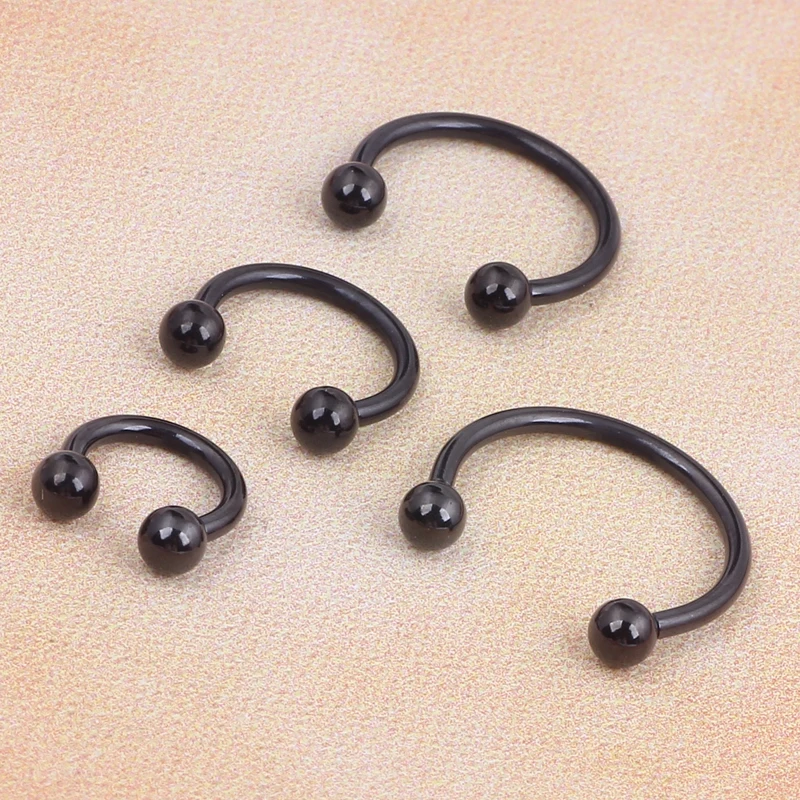 Черные анодированные Подковы Из Нержавеющей Стали 100 шт./лот круглая штанга с