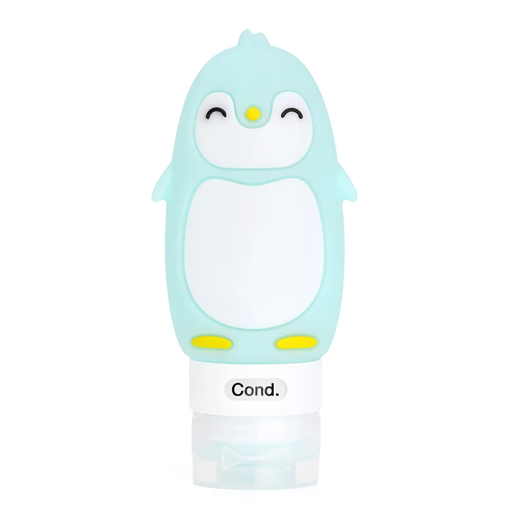green Penguin 90ml Аксессуары для мыла диспенсер Многофункциональный мультяшный в виде животных портативный дорожный косметический бутылочный нажимной силиконовый - Цвет: green Penguin 90ml