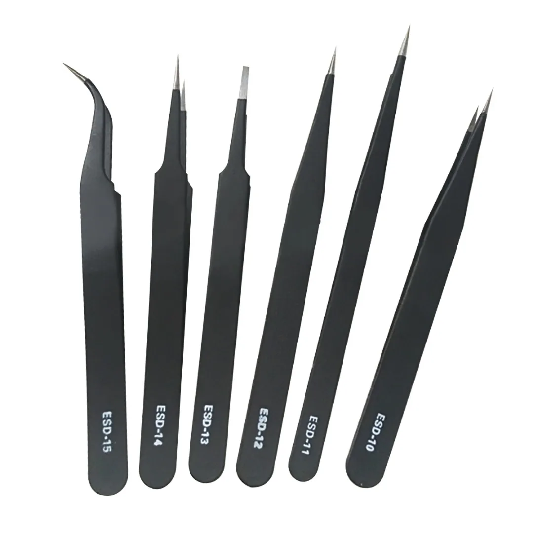 

Mayitr 6PCS Anti-static Precision Eyelash Extension Tweezers Stainless Steel Lashes Tweezer For False Mink Eyelash Extension