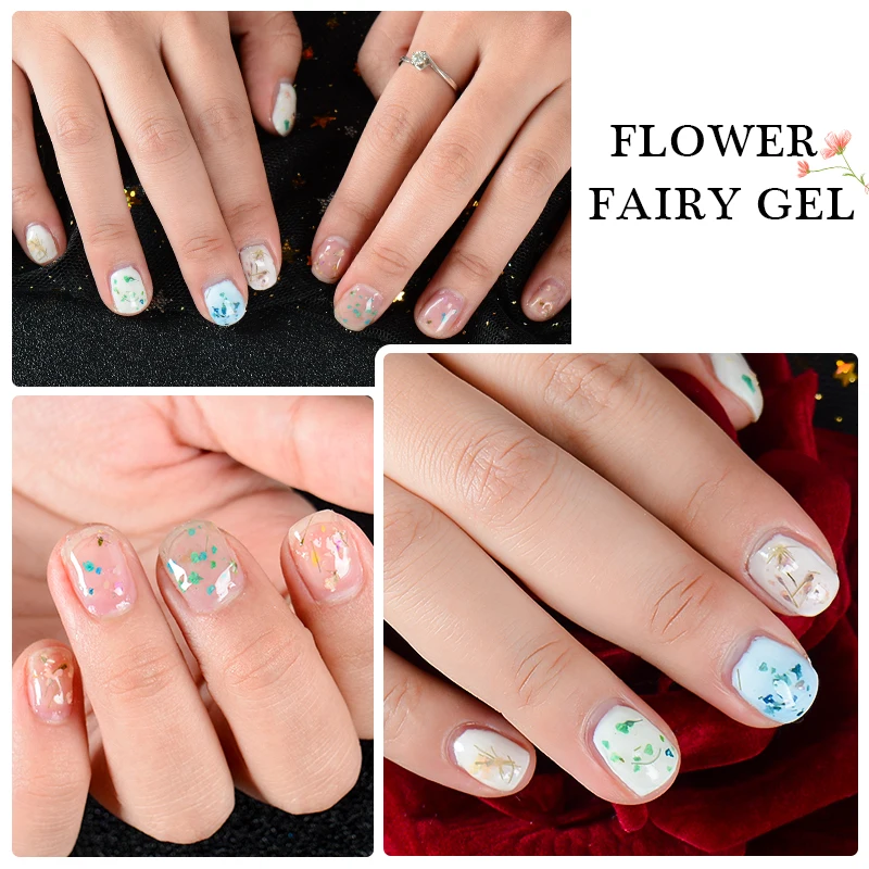5 мл Цветочный УФ гель лак Лаки краска сушеные цветы дизайн ногтей Клей 3D сделай