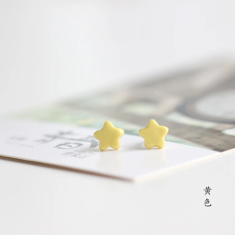 Женские Новые Креативные красочные серьги гвоздики из керамики с рисунком