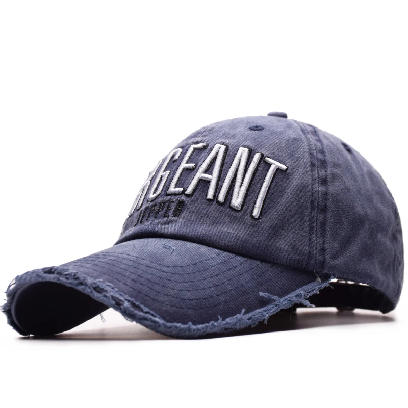 Высокое качество промывают Бейсбол Кепки 100% хлопок Snapback сержант вышивка шляпа
