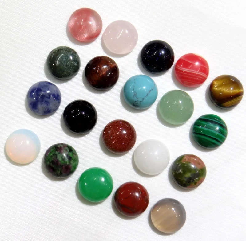 

Wholesale 30pcs/10mm Natural stone Quartzs crystal agates malachite round Cabochons beads No Hole DIY Jewelry making necklace