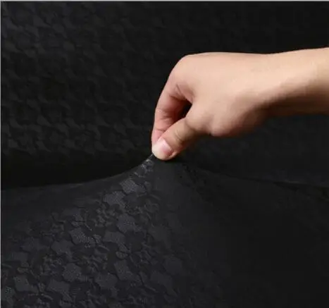 Black with lace WLIARLEO чехол для дивана и кровати, чехол для дивана из искусственной кожи, чехол для дивана, водонепроницаемый однотонный черный серый современный чехол для дивана - Цвет: Black with lace