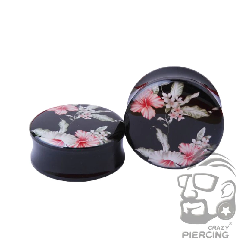 2 шт. Модные акриловые затычки для ушей туннели цветы треугольные человеческие