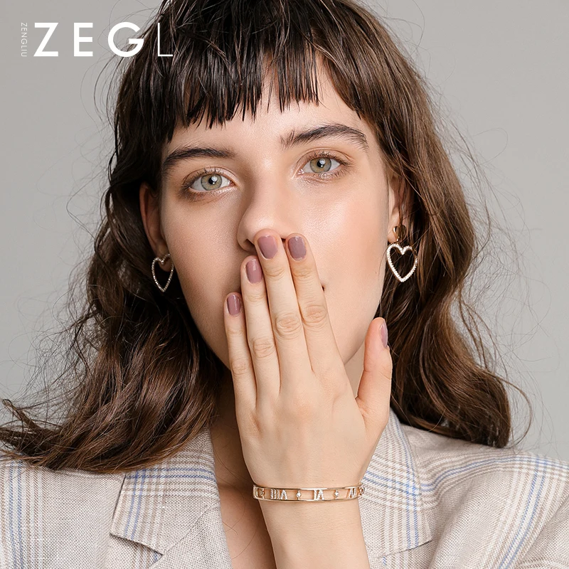 Женские серьги-капельки ZEGL серьги в форме сердца ассиметричные модные |