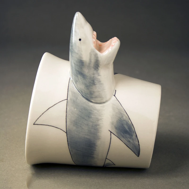 3D Трехмерная ручная нарисованная кружка с животными мультяшная Акула