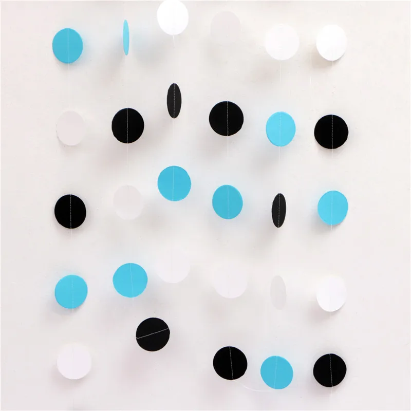 blue white black 22 шт./лот 2 м Роза блестящая золотая звезда круглая облачная бумага Гирлянда баннер на день рождения Свадебная вечеринка украшения Подарочные принадлежности - Цвет: blue white black