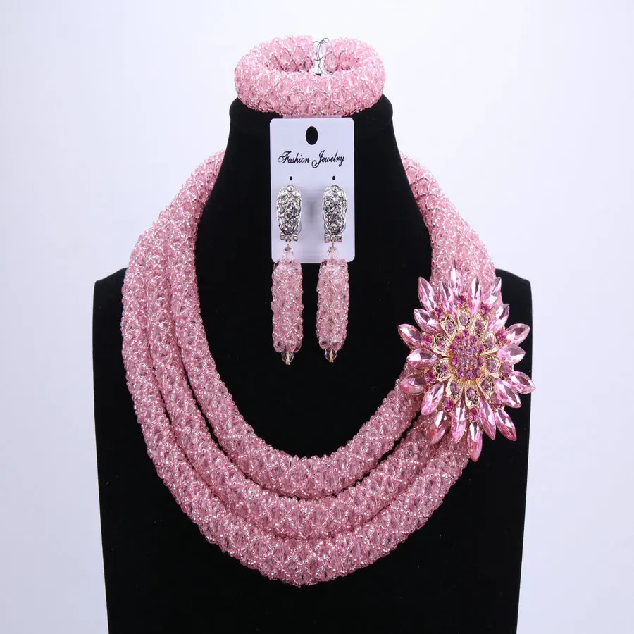 Набор свадебных ювелирных изделий из трех слоёв в стиле гуаши 2017|wedding jewelry sets|party