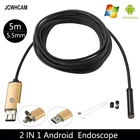 JCWHCAM Mini Camera мобильный телефон Mirco Usb эндоскоп Mini USB Android Phone эндоскоп камера 5M HD 480P Инспекционная камера s