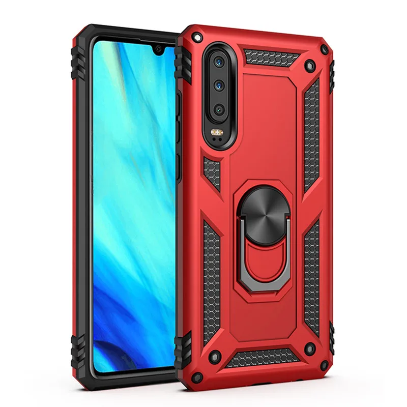 Магнитный металлический кольцевой чехол для Huawei P30 Pro P20 Lite P Smart 2019 360 Вращающийся