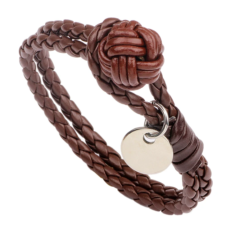 2017 New Fashion Jewelry DIY Lovers Bracelet Pulseras Women Men Black Genuine Leather Bracelets &amp Bangles Woven leather jewelry |