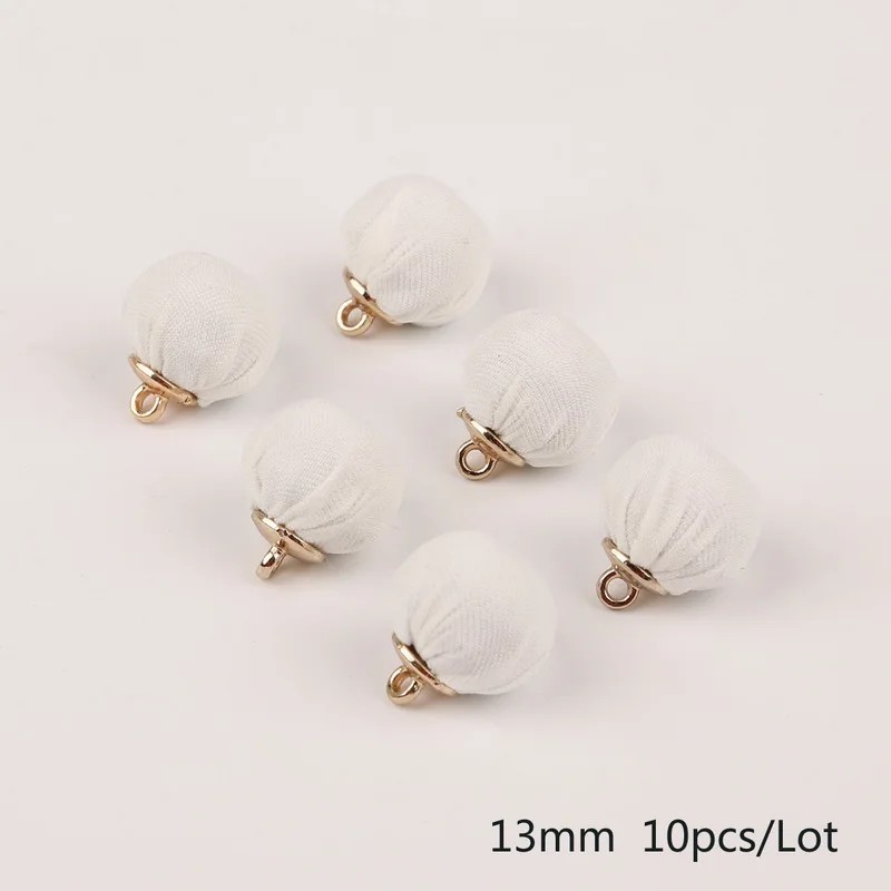 Style 33 34 стиля 10 шт 13 мм круглый шар ткань покрытые Бусы украшение кулон для DIY серьги изготовление браслета ожерелья ювелирных изделий - Цвет: Style 33