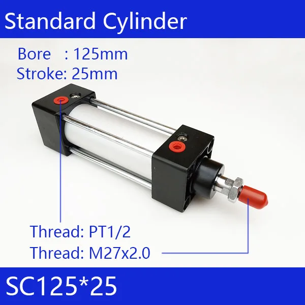 

Optional magnet Standard air cylinders 125mm bore 25mm stroke single rod double acting pneumatic cylinder