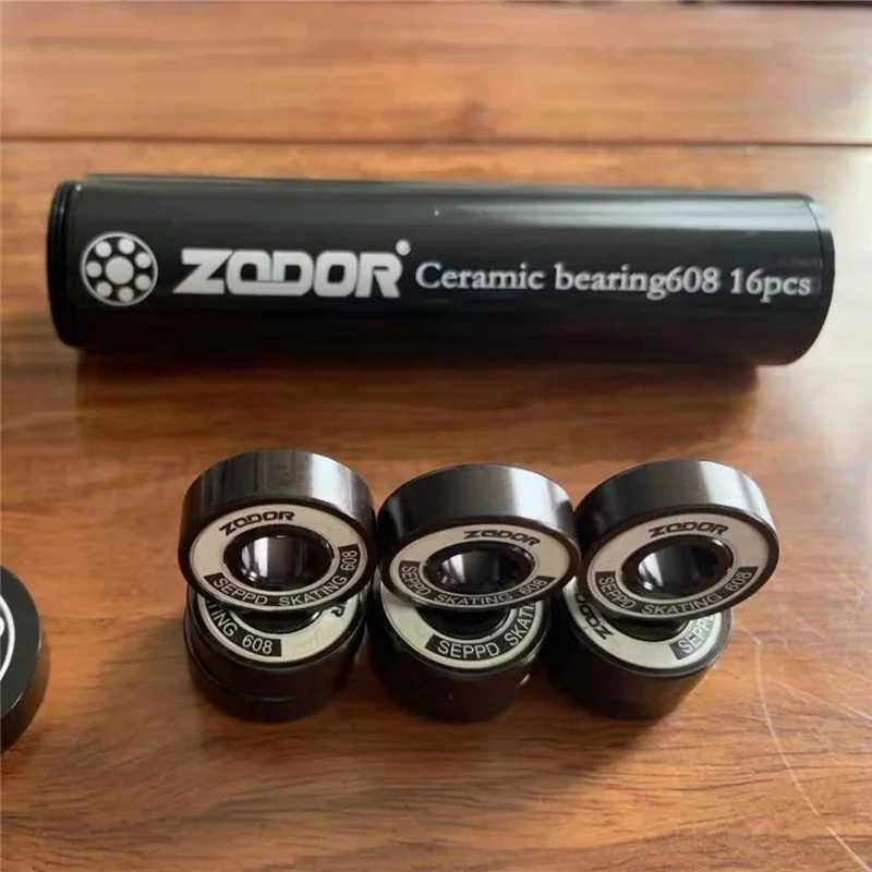 16 pieces bearings ZODOR 7-чешское стекло бусины черные Керамика 608 подшипники для роликовых коньков Скорость коньки обувь гонки Профессиональные коньки подшипники высокого Скорость 16 штук - Цвет: 16 pieces bearings