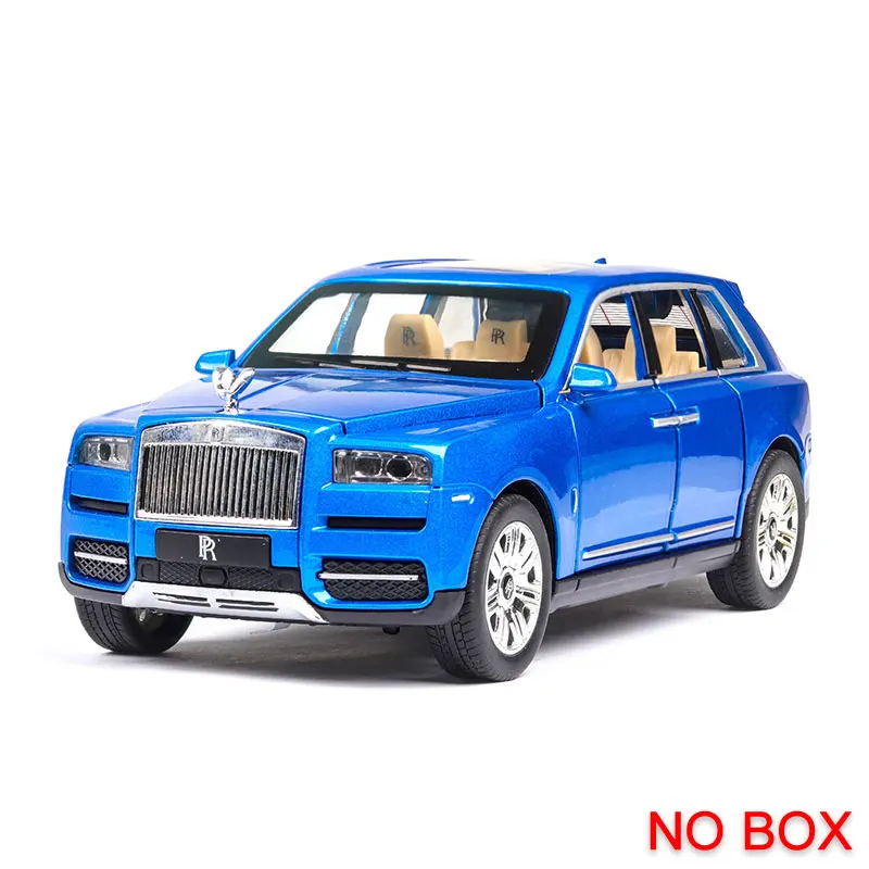 Blue(No Box) 1:24 литая под давлением игрушка автомобиль металлический Роллс Ройсе Cullinan роскошный внедорожник сплав модель моделирование Звук Свет оттяните автомобиль игрушка для детей подарок - Цвет: Blue(No Box)