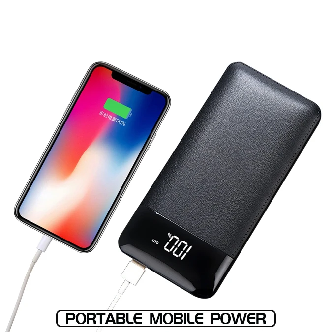Внешний аккумулятор 30000 мАч, внешний аккумулятор, 2 USB, ЖК-дисплей, Дополнительный внешний аккумулятор, портативное зарядное устройство для Xiaomi Mi Iphone XR Max 8
