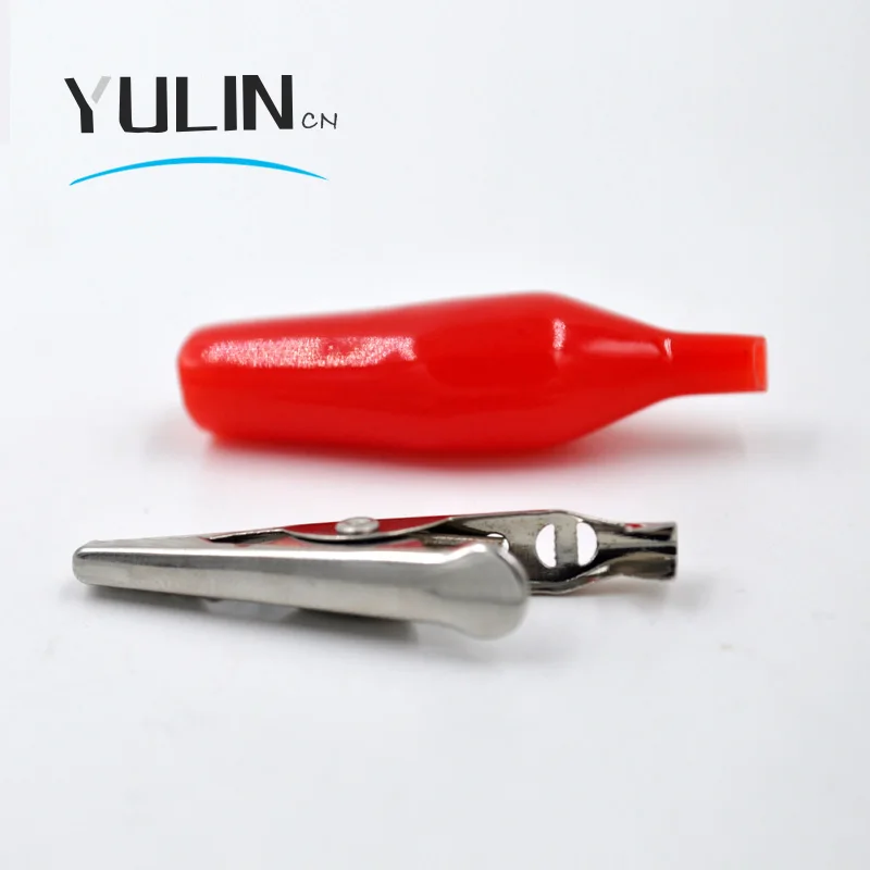 10 шт./лот 45 мм черный красный тестовый зонд с мягким пластиковым покрытием