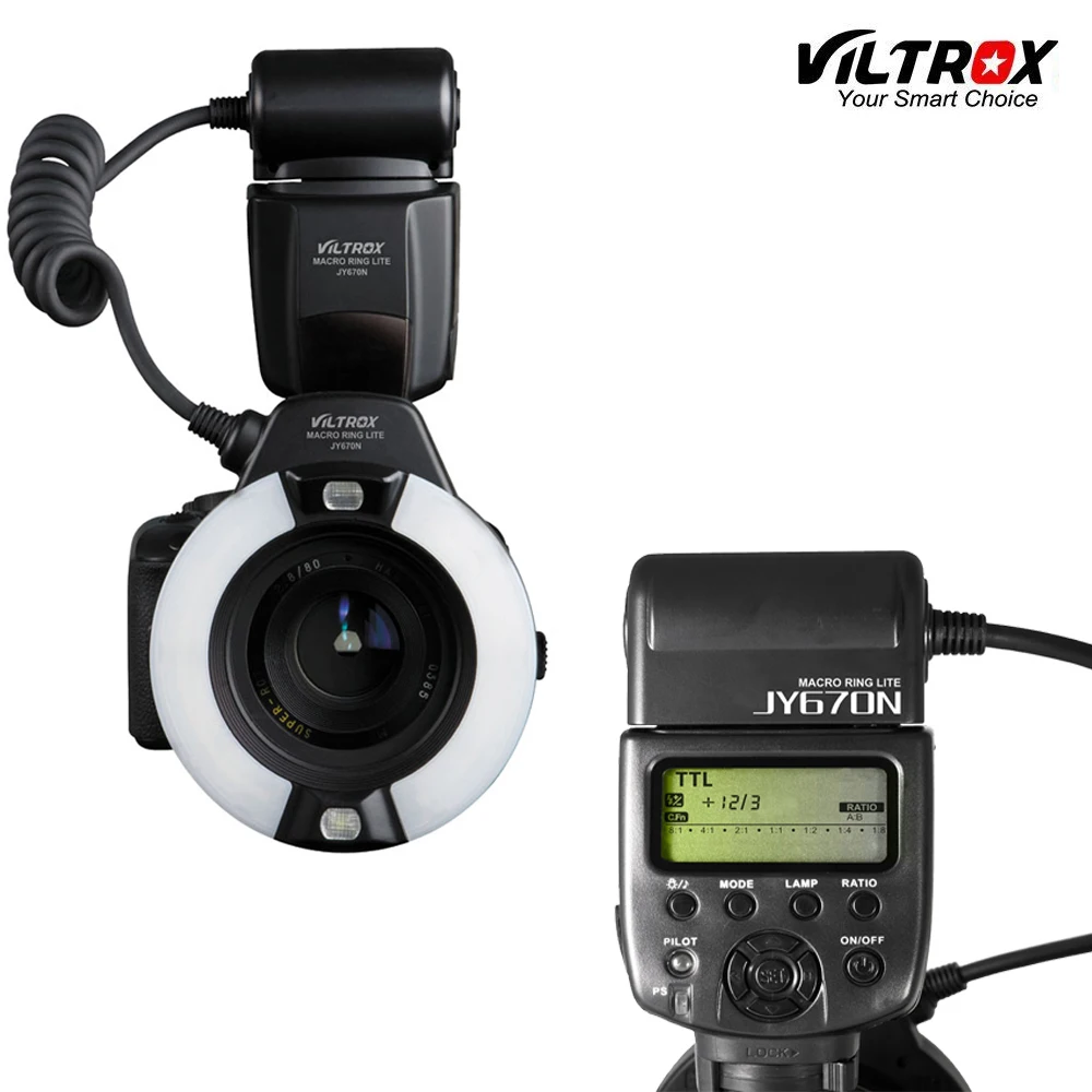 Viltrox JY 670N камера макро крупным планом TTL Кольцевая вспышка Speedlite для Nikon D3200 D3300 D5200