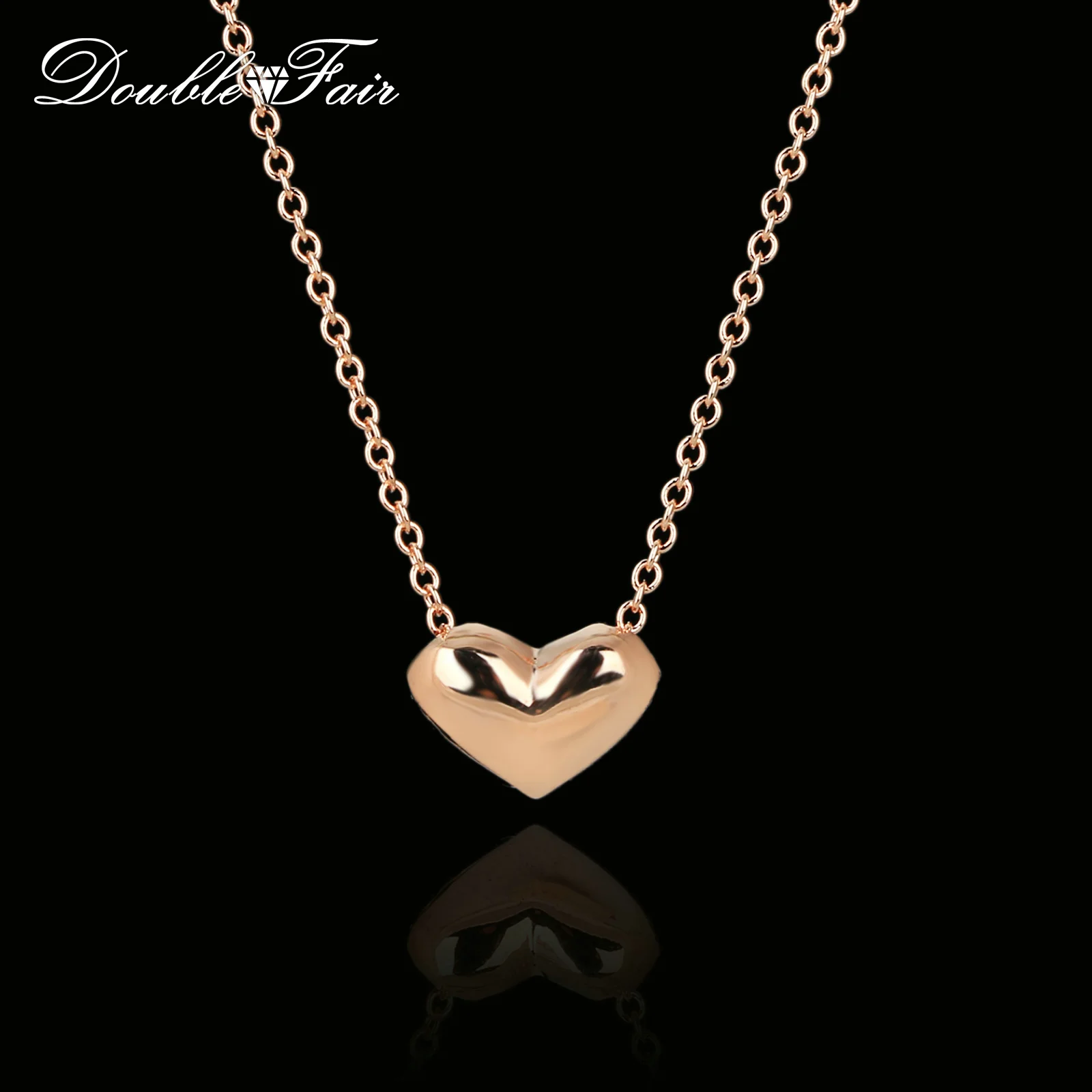 Двойная ярмарка простое элегантное сердце милая цепочка ожерелья и подвески