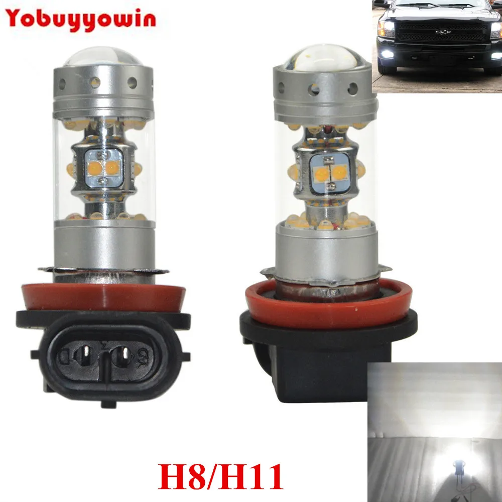 

2Pcs Daytime Running Light H11 Fog Lights High Power Car Bulbs White 12V 140W 28smd Chips 6000K DRL Driving Light Car led