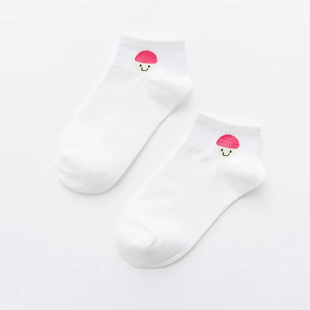Новые летние хлопковые женские носки забавный Harajuku фрукт банан завод Вишневый любовь белый японские милые, миленькие в японском стиле(«Каваий»), короткие носки с принтом «Лучший подарок - Цвет: Зеленый