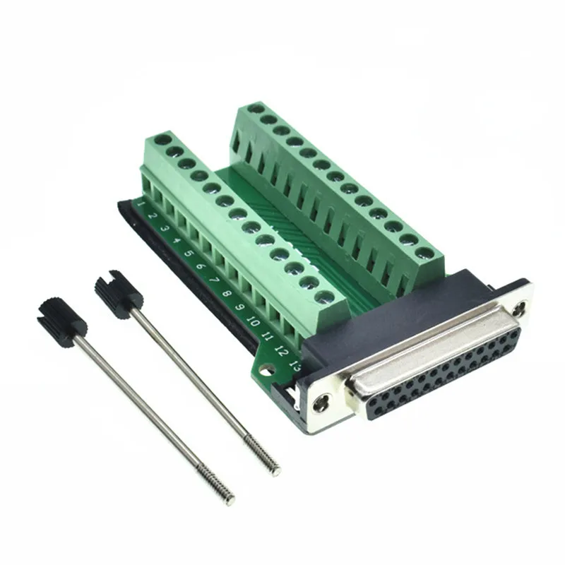 DB25 D-SUB женский 25Pin разъем Breakout печатной платы 2 ряда терминалы Разъемы - Цвет: Female Screw