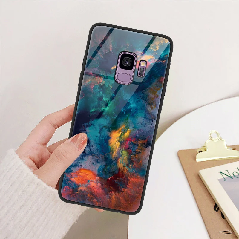 Роскошные закаленное Стекло для samsung Galaxy Note 9 8 A50 S8 S9 S10 плюс S10e M10 M20 J5 J7 Prime J4 A6s A7 A8 A6 плюс ТПУ чехол
