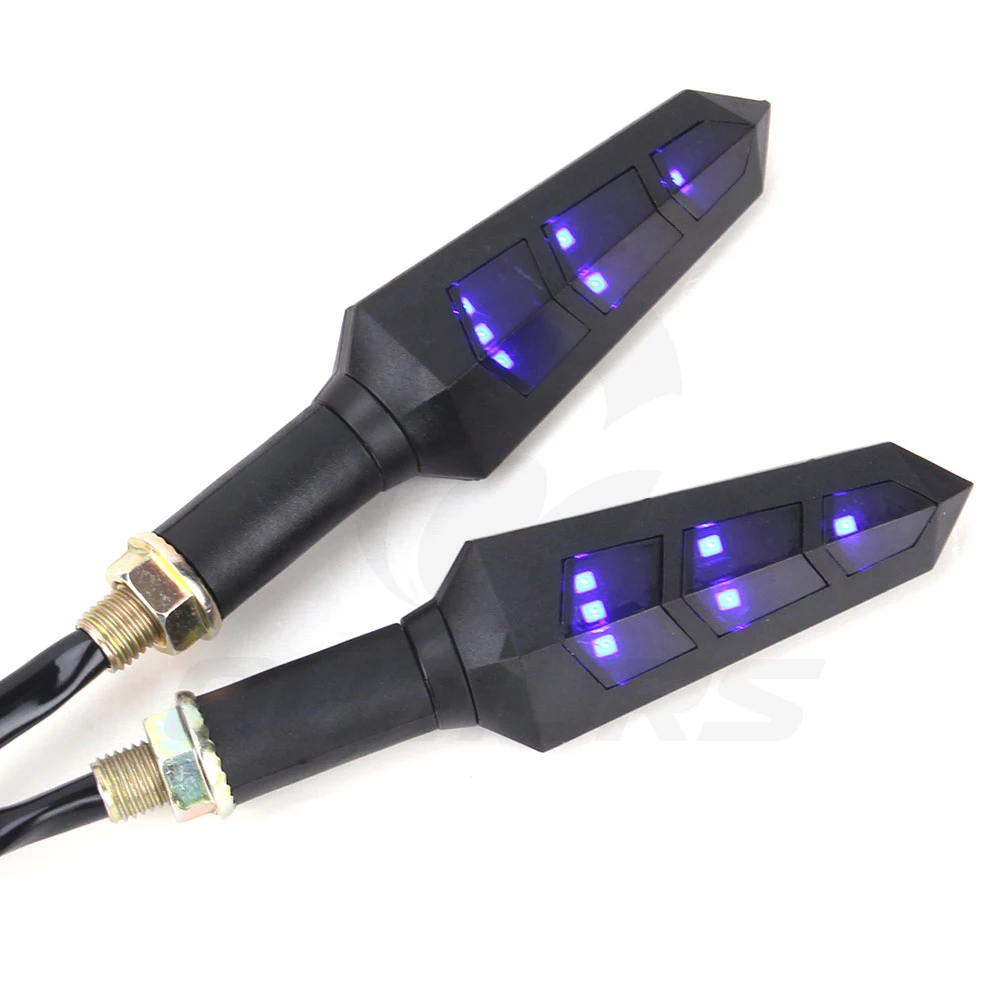 OUMURS мотоциклетные светодиодные сигнальные огни Синий мотоцикл индикатор
