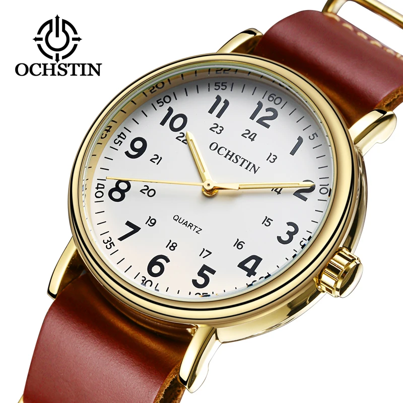 

2017 New Leather OCHSTIN Watches Men Top Luxury Brand Hot Design Military Sports Wrist watches Men Quartz Men Watch Clock