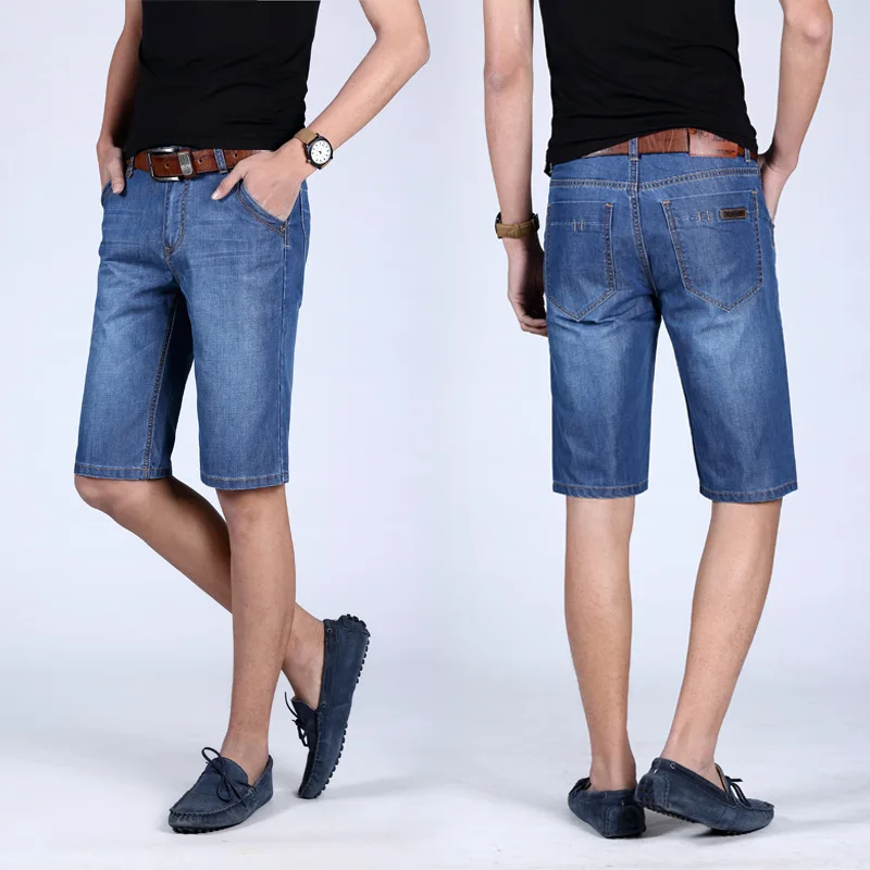 2019 мужские джинсовые шорты хорошего качества хлопковые однотонные прямые