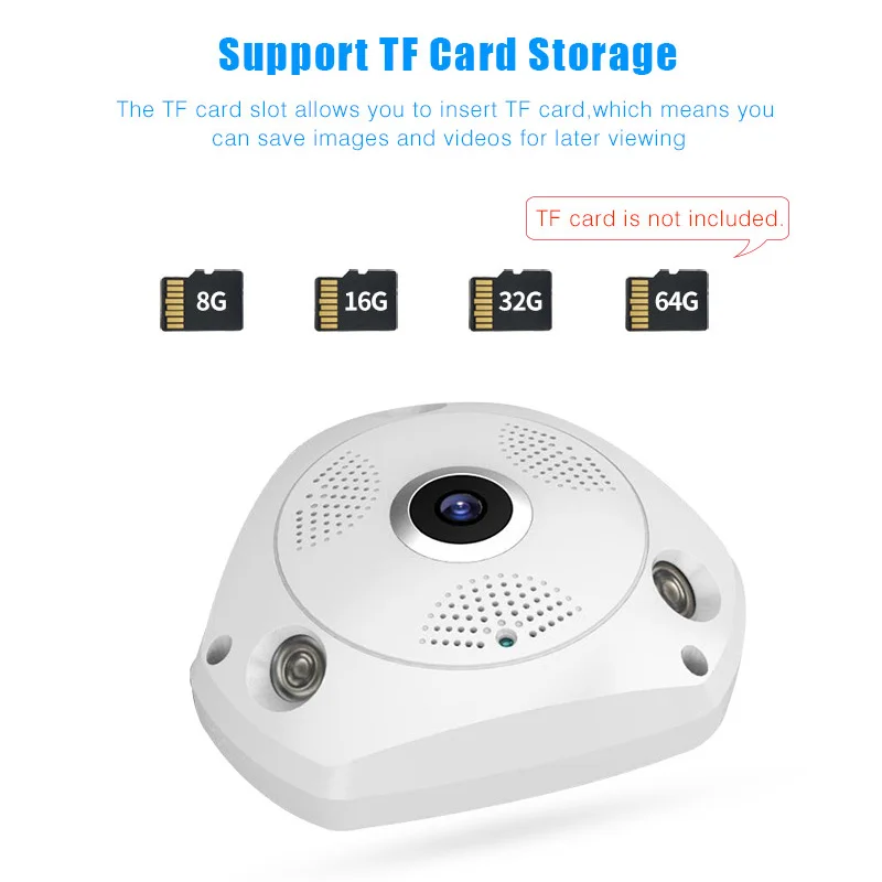Lintratek HD 960 P Wifi VR панорамный Камера 360 градусов видеонаблюдения Главная IP Видеоняни