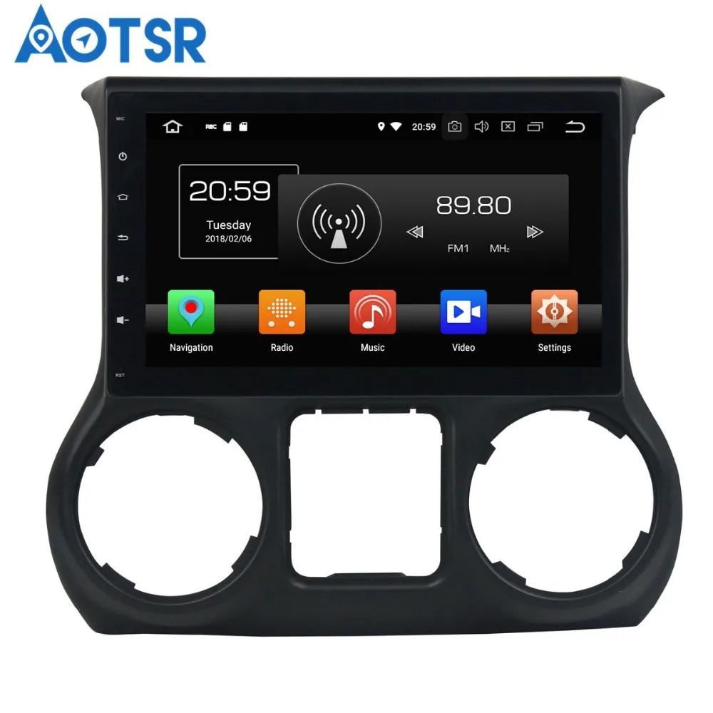 Aotsr Android 8 0 7 1 GPS навигация автомобильный DVD плеер для Jeep Wrangler 2011 2016 мультимедиа