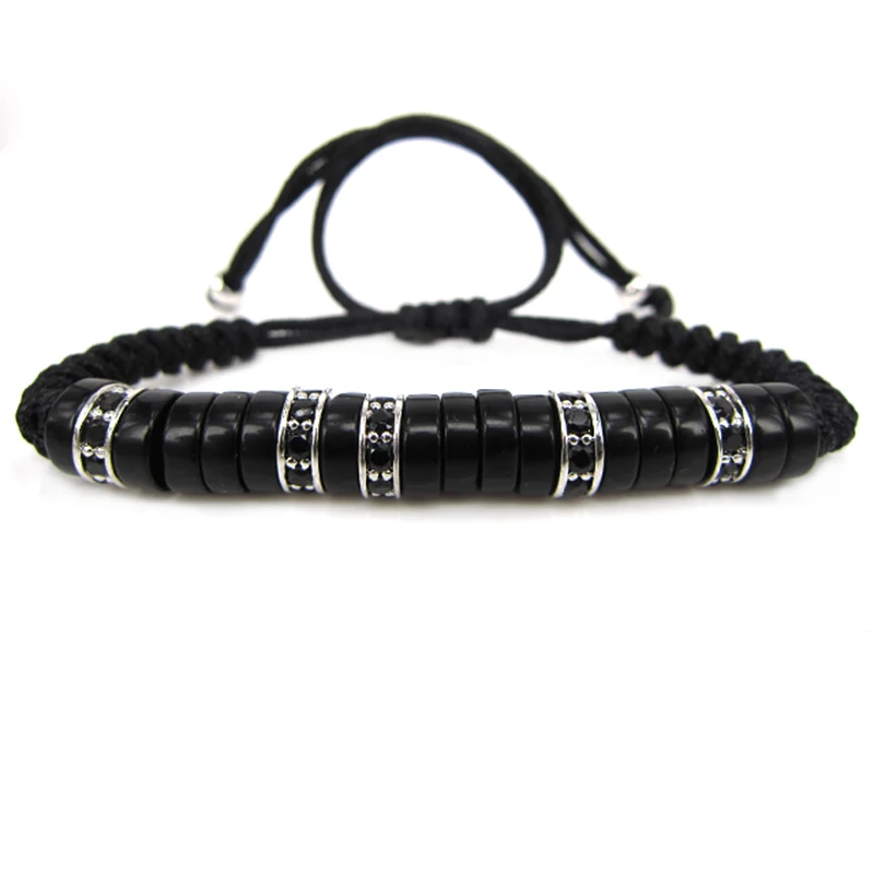 Модные мужские браслеты серебряного цвета микрозакрепка фианита фианиты бусины