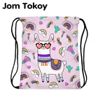 Женский рюкзак с принтом JomTokoy, Черный дорожный рюкзак на шнуровке с принтом из альпаки, skd27139, 2019