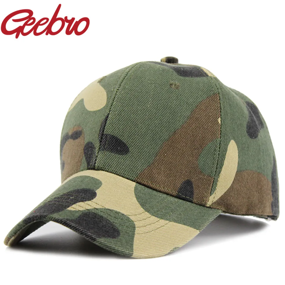 Бейсболка Geebro камуфляжной расцветки полноразмерная закрытый головной убор