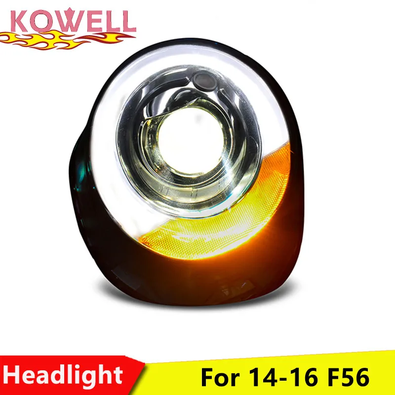 

KOWELL Car Styling For Mini F56 cooper headlights For F56 LED head lamp Angel eye led DRL front light Bi-Xenon Lens xenon HID