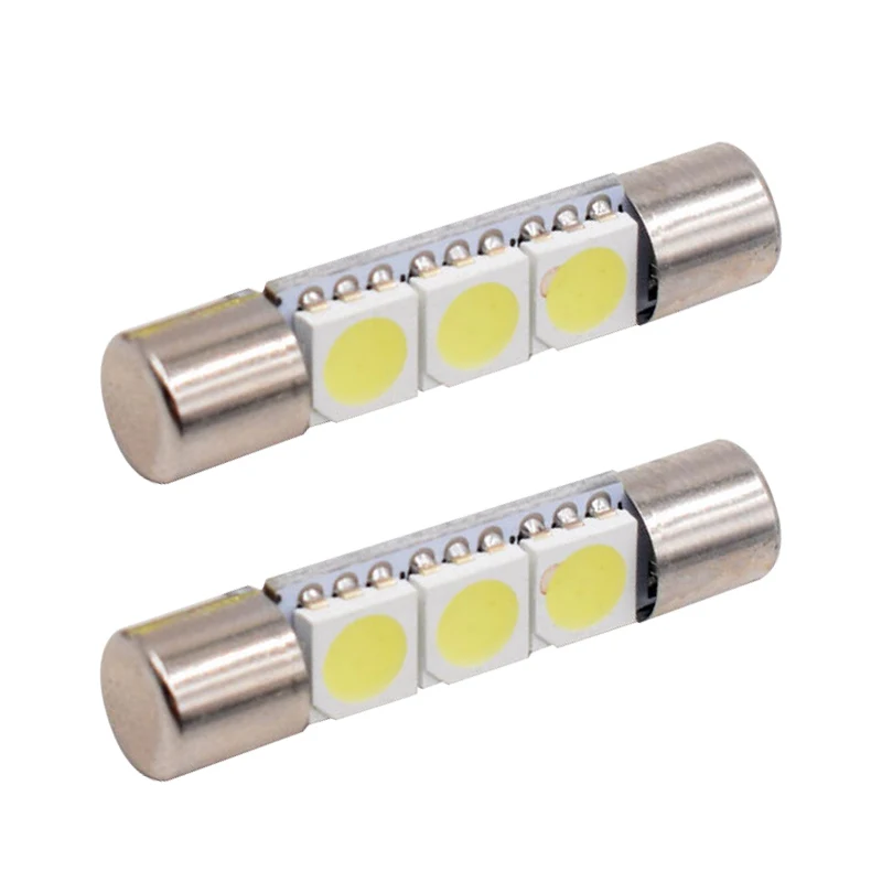 2 шт. автомобисветодиодный светодиодные лампы T6.3 T6 28 мм 5050 3 SMD 12 В|Сигнальная