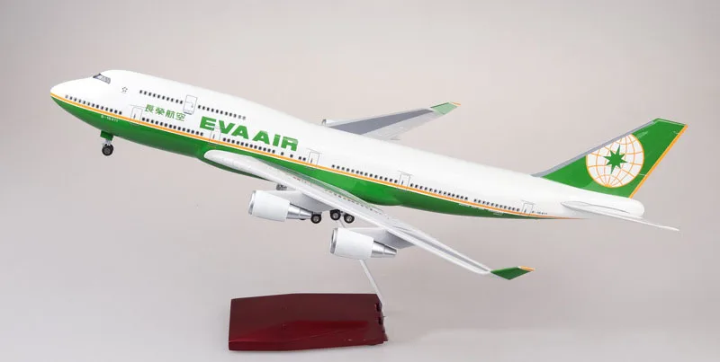 1/157 масштаб 47 см самолет Boeing B747 самолет Тайвань EVA AIR Airline Модель свет и колесо литья под давлением пластик Смола самолет