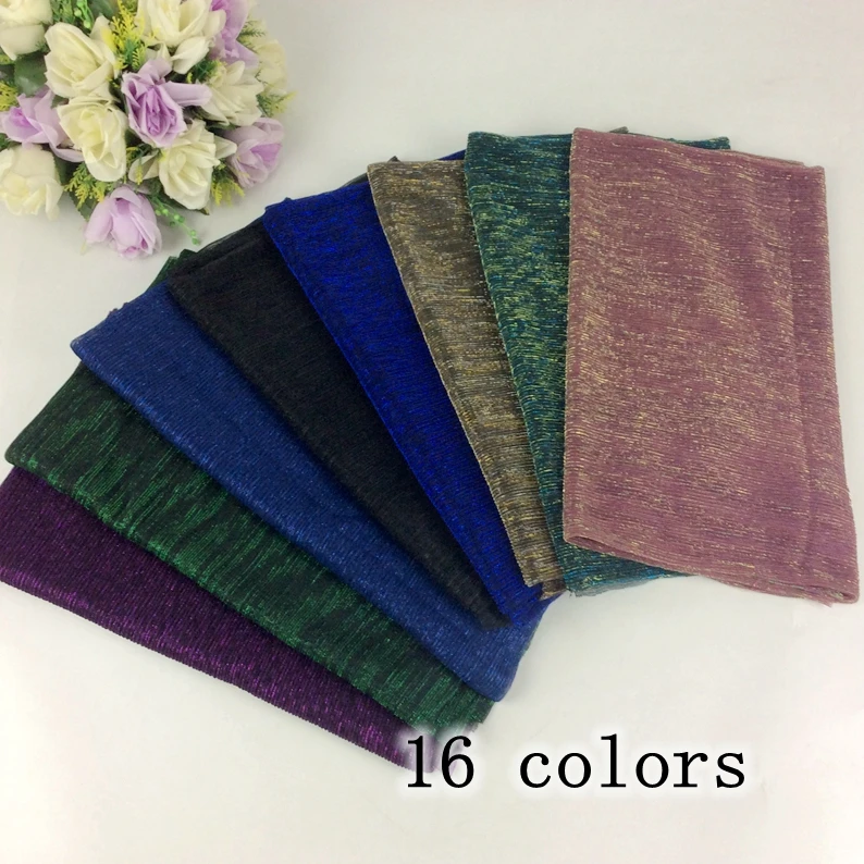 

2018 Fashion Multicolor Lurex Crinkle Long Women Wrinkle Muslim Hijab 10pcs/lot