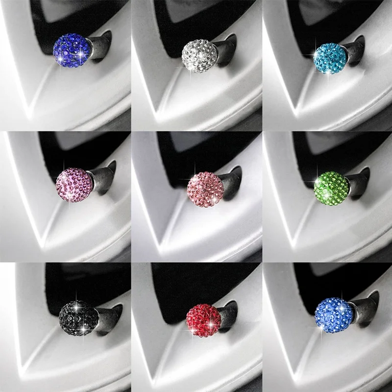 4 шт./партия Универсальный Bling горный хрусталь шин клапан для колеса крышка автомобиля пылезащитный клапан крышка s