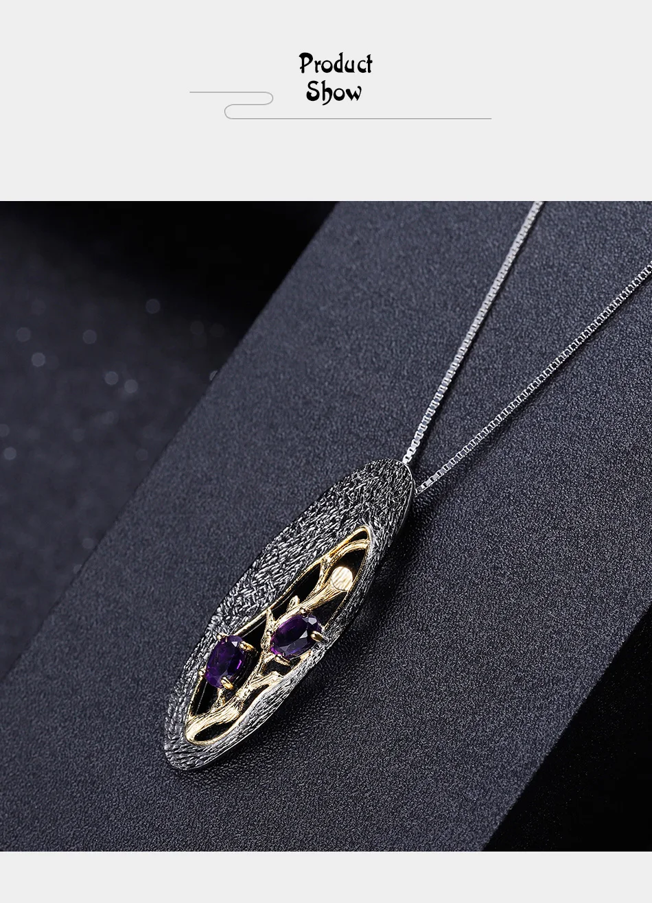 Gem балетки 1.2Ct натуральный гранатовый родолит утверждающий кулон 925 пробы серебро ожередье подвеска ручной работы для Для женщин