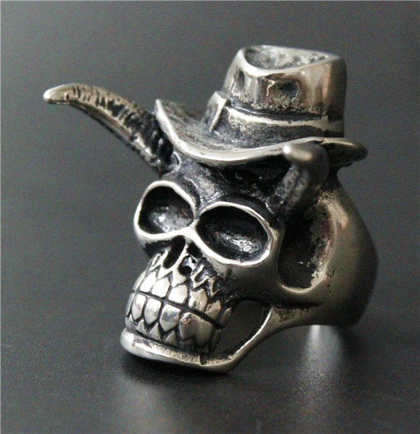 Размер от 7 до 13 крутое кольцо в виде черепа с головной убор 316L из нержавеющей