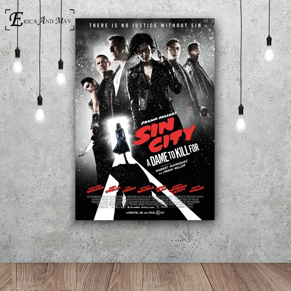 Sin City 2 ролика Сексуальная Eva зеленый Плакаты и художественная печать на холсте