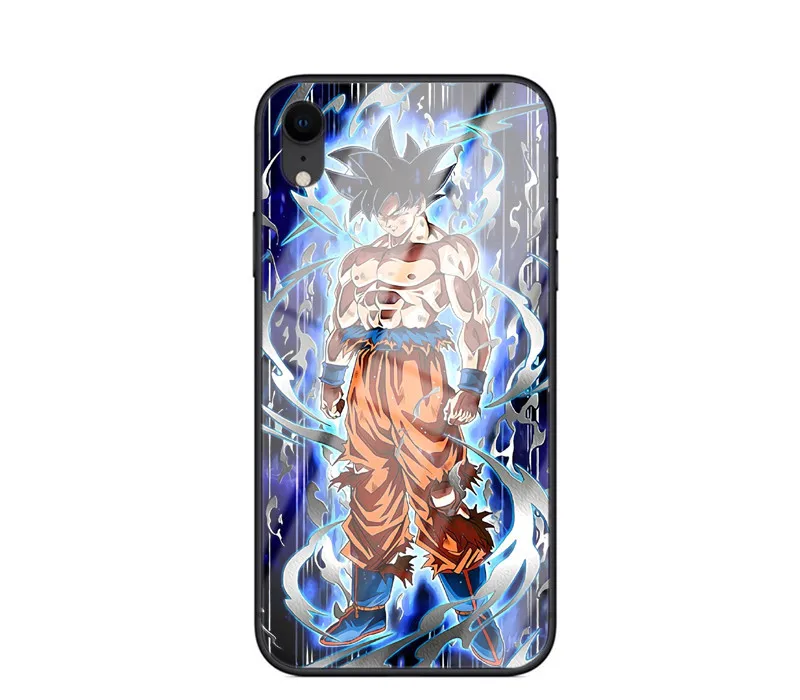 Glass TPU New Saiyan Vegeta Dragon Ball Z Son Goku Case For iPhone XR X XS MAX 7 8 6 6S plus Super Luxury Glass Cover For iPhone 11Pro Max - Color: Glass TPU