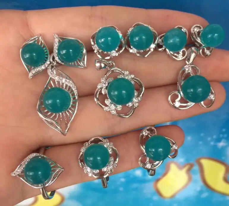 Серебро 925, ювелирное ожерелье, подвеска, натуральный драгоценный камень, кварц, круглая форма капли, Ларимар, камень, Лапис, агат, исцеление, ювелирное изделие, подвеска - Цвет камня: Natural Amazonite