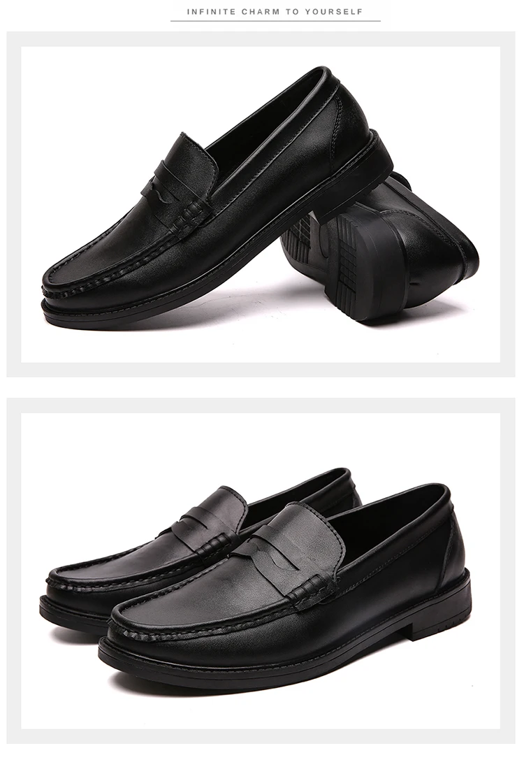 Men Formal Shoes Genuine Leather Loafers Soft Mocassin Homme Chaussure High Quality Dress Driving Boat Flats Shoes Gommino